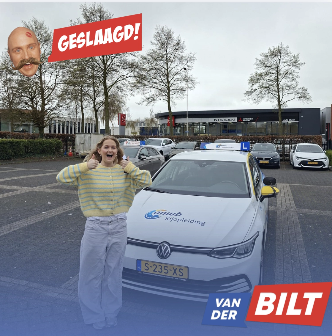 Geslaagde rijbewijs B 